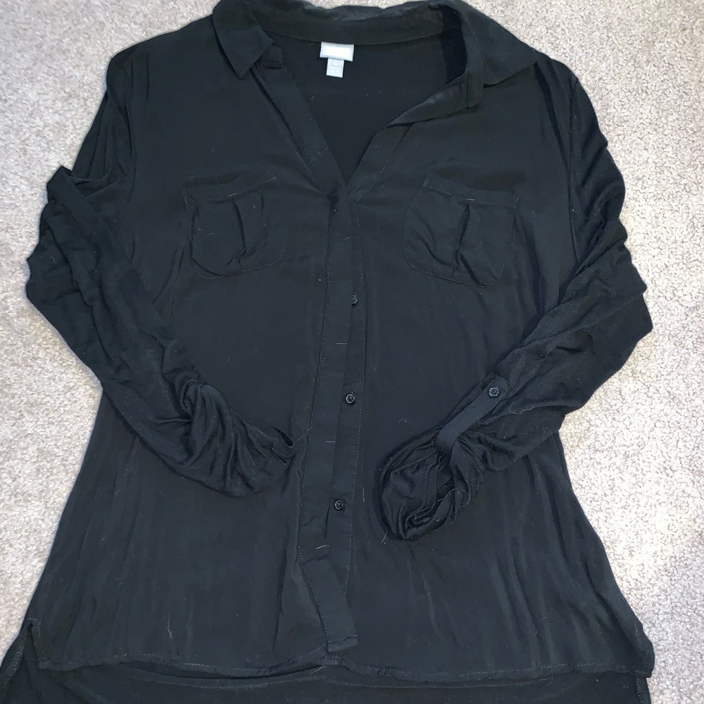 Converse Long sleeve black button up shirt